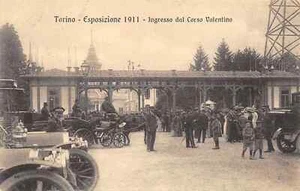 117) CARTOLINA TORINO ESPOSIZIONE 1911 INGRESSO DAL CORSO VALENTINO ANIMATA - Imagen 1 de 2