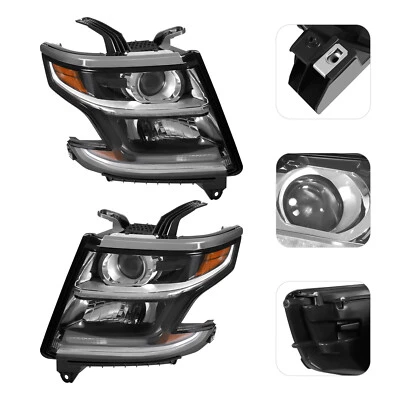 Headlight Set For 2015-2017 Chevrolet Tahoe Suburban Left and Right Pair LH RH Foto 1 de 4