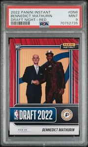 2022-23 Panini Instant Draft Night Bennedict Mathurin Red Rookie #D 10/25 PSA 9 - Picture 1 of 2