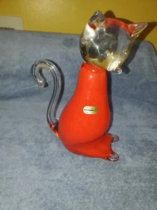 11 5/8" -10lbs 5 oz LARGE MURANO Glass RES CAT MURANO - Picture 1 of 5