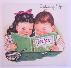 Ordering Up... Menu Chariot 2004 Vintage Greeting Card Birthday Wish Ice Cream - Picture 1 of 3