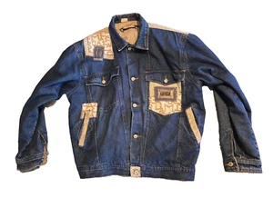Vintage Major Damage Denim Color Block Hip Hop Jacket 90s Men’s XL - Picture 1 of 24