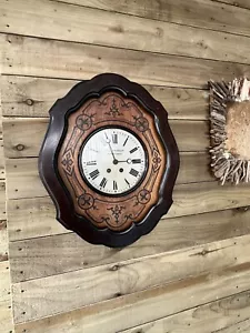 Antique Wall Clock Emil(e) Friedley Of Bradford Large With Inlays C:-1880s. - Picture 1 of 24
