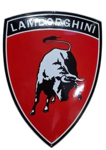 GROSSER LAMBORGHINI (GARAGE). PORZELLAN EMAILLE / EMAILLE SCHILD, SCHILD, RETRO! - Bild 1 von 2