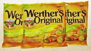 Werther's Original Caramel Apple Filled 2,65 oz sacchetti caramelle Werthers ~ lotto di 3 - Foto 1 di 2
