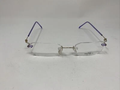 MASUNAGA RIMLESS TITANIUM EYEGLASSES FIT-1 B24 46/20 M1 Japan Purple Gold &L22 - Image 1 of 4