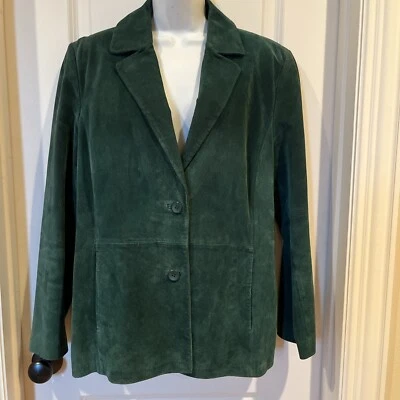 CHAQUETA BLAZER MUJER SIENA CUERO GAMUZA VERDE TALLA 16 Foto 1 de 4