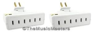 (2) Swivel Taps 2 Prong 3 Outlet Electric Adapter 3-Way Wall Plug Power Splitter - Picture 1 of 5