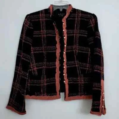 Blazer Victoriano Eci New York Mezcla Lana Seda Tweed Perla Botón - 8P Foto 1 de 4