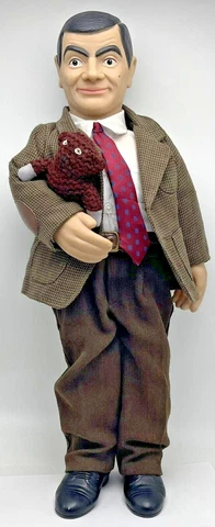 Mr Bean Rowan Atkinson Doll Figure Holding Teddy 1997 Cover