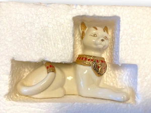 Retired Vintage Lenox EGYPTIAN CAT Ivory Porcelain Goddess Figurine 1999 MINT - Picture 1 of 16