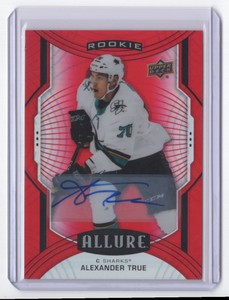 2020-21 Upper Deck Allure Red Rainbow Auto Alexander True Rookie Auto San Jose