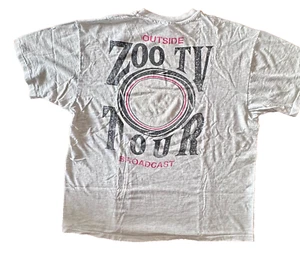 U2 Zoo TV Tour Outside Broadcast 1992 Talla XL. Original Vintage - Imagen 1 de 11
