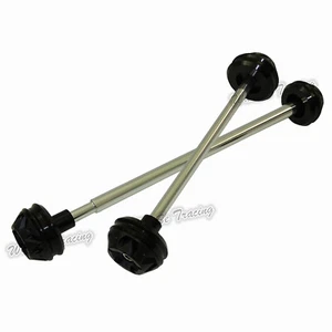 Front Rear Wheel Axle Fork Sliders Protector Black Fit 06-10 SUZUKI GSXR 600 750 - Picture 1 of 11