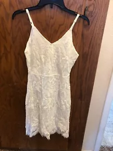 Dress Floral Lace Lace V Neck Spaghetti Straps Cocktail Dress White XS NWT - Picture 1 of 4