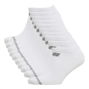 x10 New Balance Ten Pack Calzini - Calze imbottite no show, bianche, taglia 7-8,5 - Foto 1 di 2