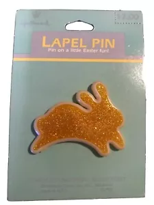 Spilla vintage 1989 Hallmark Pasqua GOLDEN GLITTER CONIGLIETTO CONIGLIO su carta NOS ELP25 - Foto 1 di 2
