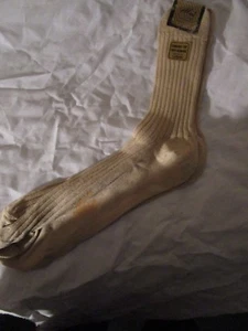 1 Pair Vintage Mens English Rib Lisle Dress Socks Mercerized Cotton USA Tan - Picture 1 of 3