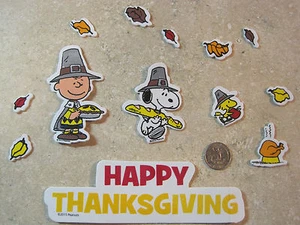13 FOAM SNOOPY STICKERS PEANUTS * THANKSGIVING SCRAPBOOK CHARLIE BROWN PUMPKIN - Picture 1 of 5