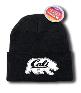 NW PRINTED CALI BEAR CALIFORNIA FUNNY HIPSTER MMA SNOWBOARD SKI BEANIE HAT - Picture 1 of 4