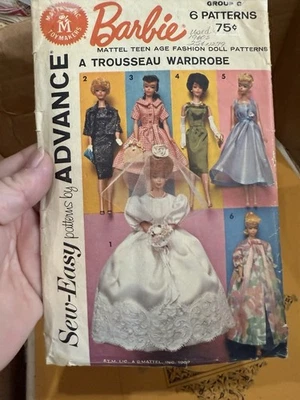 Vintage 1962 Sew Easy Patterns By Advance A trousseau Wardrobe for BARBIE Uncut - Image 1 of 3