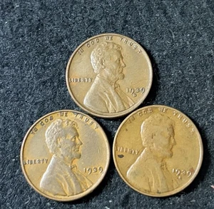 1939 P D S Lincoln Wheat Pennies- Free Shipping #2 - Picture 1 of 2