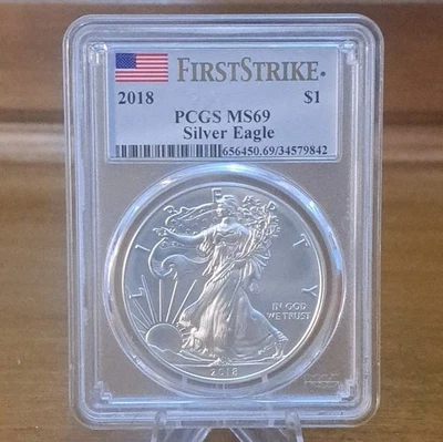 2018 American Silver Eagle First Strike ASE - PCGS MS69 - Image 1 of 4