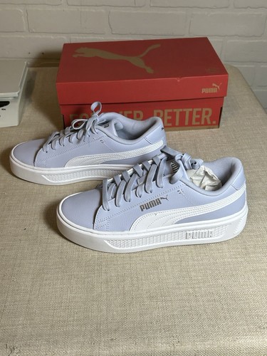 Sneaker Puma Smash Platform V3 spesse con lacci plateau donna bambino blu taglia 8