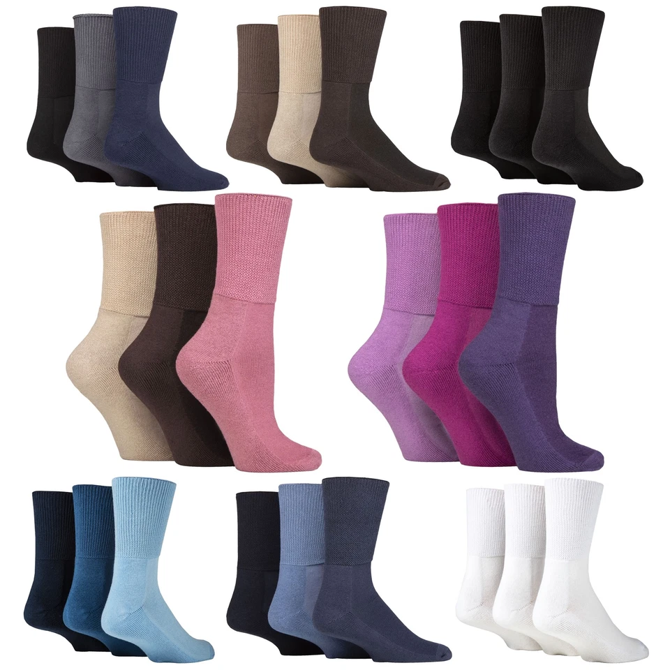 IOMI - 3 pairs men's and women's bamboo diabetic socks without elastic - Image 1 of 1