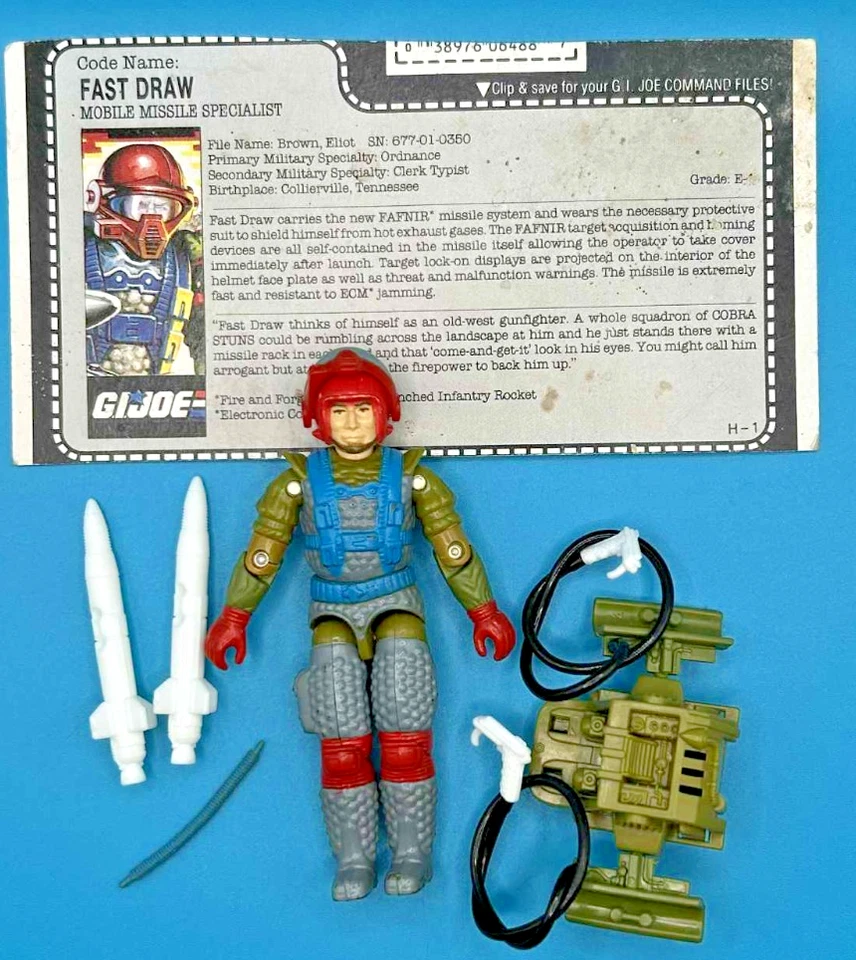 Fast Draw v1 1987 Figura Accesorios Vintage G.I. GI Joe 3.75 ARAH 100% Completo Foto 1 de 4