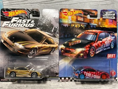 🔥Hot Wheels LOT(2) Fast & Furious Nissan 240SX S14 & Boulevard Silvia S15 Drift - Image 1 of 4