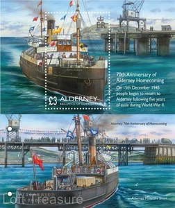 Alderney Stamps: "Homecoming - 70th Anniversary" £3 MS Presentation Pack 2015 - Picture 1 of 5