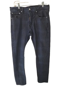 Levi’s 512 Jeans Herren Gr. 32x32 Slim Straight Leg Dunkelblau Kariert Stretch Denim - Bild 1 von 18