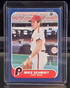 1986 FLEER MIKE SCHMIDT #450 BASEBALL CARD PHILADELPHIA PHILLIES SLEEVED NM+ - Picture 1 of 2