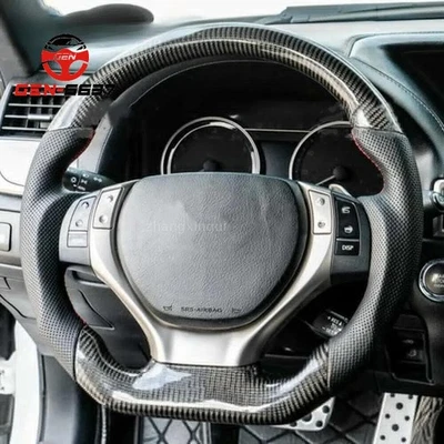 Volante deportivo de fibra de carbono real para Lexus ES350 ES250 ES300H 2013-2017 Foto 1 de 4