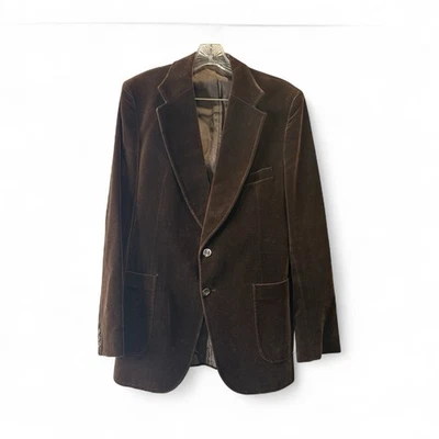 Vintage St Michaels Velvet Blazer  Sport Coat 70s  brown  Chest 109-112    - Image 1 of 4