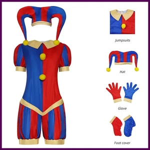 Zirkus Pomni Cosplay Kostüm mit Hut Handschuhe Halloween Kostüme - Bild 1 von 22