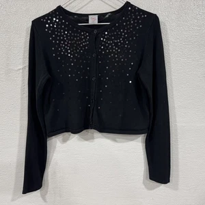 Wonder Nation Cardigan Sweater Girls Large Plus 10-12 Sequin Button Long Sleeve - Picture 1 of 6