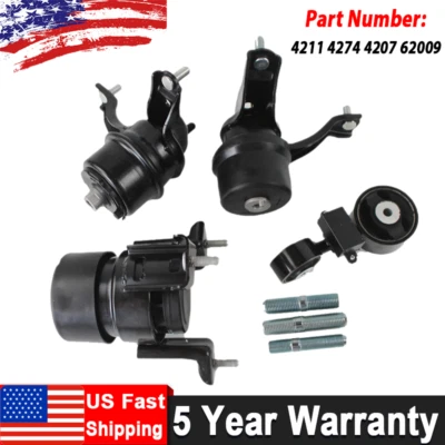 4PCS Engine Motor Mounts For 2007 2008 2009 2010 2011 Toyota Camry LE Sedan 2.4L Foto 1 de 4