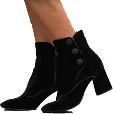 Donald Pliner Gena Velvet Ankle Boot Black NWOB Size US 9.5 - Image 1 of 4