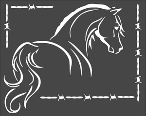 1- 8x10 inch Stencil, (NA-53) Horse Barb Wire (6mil) - Picture 1 of 2