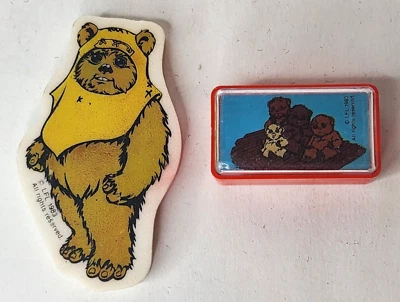 Vintage Ewok Star Wars Pencil Sharpener AND Eraser LFL 1983 - Image 1 of 4