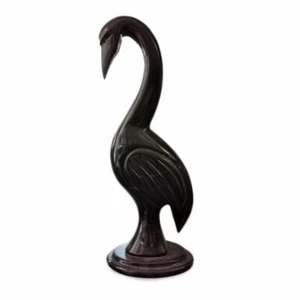 Black Marble Heron Table Sculpture H.30 Cm - Picture 1 of 1