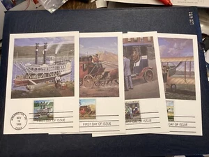 ICOLLECTZONE US 2434-2437 Beautiful Color Card FDC Set (A100) - Picture 1 of 9