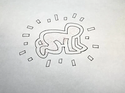 Keith Haring Radiante Bebé Plaza Sésamo Producción Dibujo “Bebés y Perros” Arte Foto 1 de 2