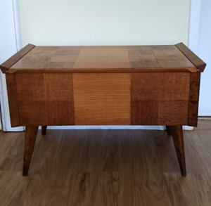 Vintage Arnold Teak Sewing Box Storage Coffee Table On Atomic Style Legs