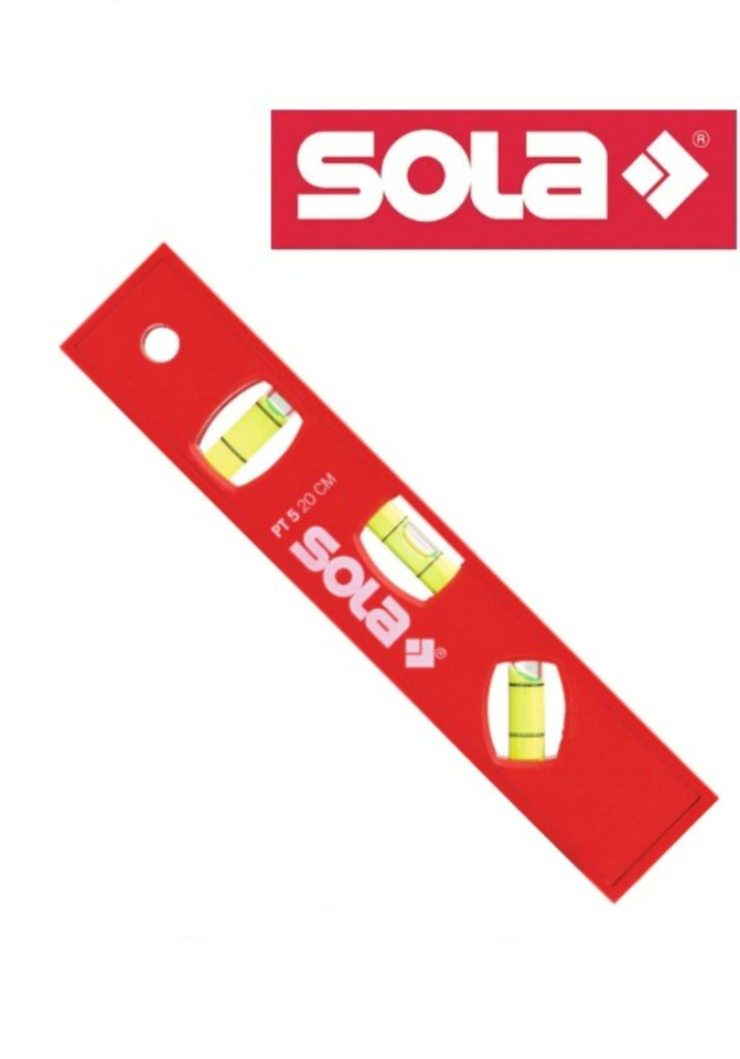 200 mm Sola Torpedowasserwaage PT5 20 cm Wasserwaage roter Spezialkunststoff lz - Bild 1 von 1