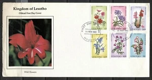LESOTHO 1985, WILDFLOWERS, Scott 496-501 ON FDC - Picture 1 of 1
