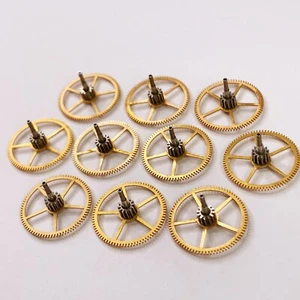 10 Kupfer Taschenuhr Räder 14mm große Zahnräder Teile Uhrmacher Reparatur Lot Zahnräder - Bild 1 von 5