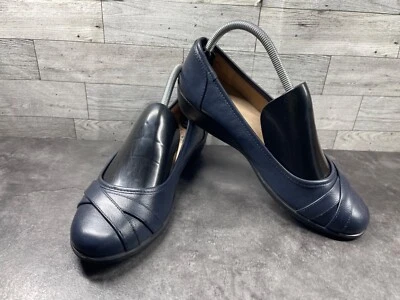 LifeStride каблуки женщин 9 М лояльный туфли синий кожаный комфорт памяти пены котенок - Изображение 1 из 4